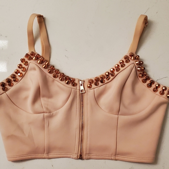 rose gold bustier top